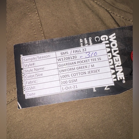 Wolverine NWT Men’s Size M Uniform Green Guardian Pocket Short Sleeve Tee Shirt - Picture 5 of 7